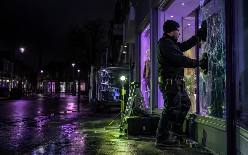 emergency glazier for a smashed patio door