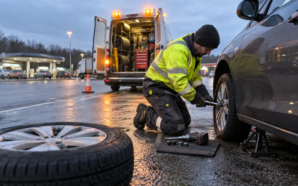 mobile reinforced tyre fitting