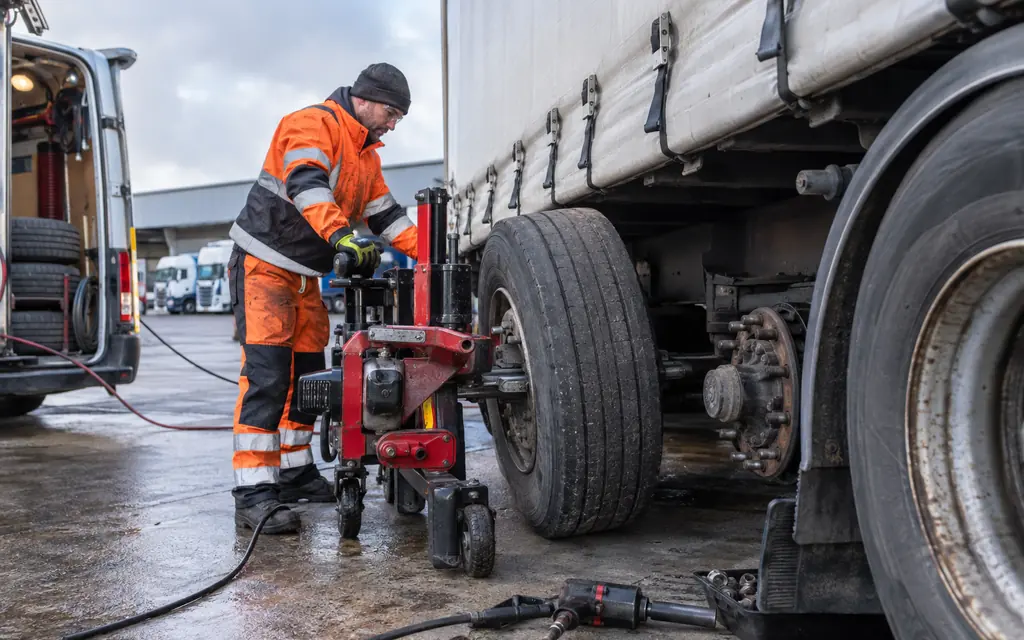 earthmover tyre fitting