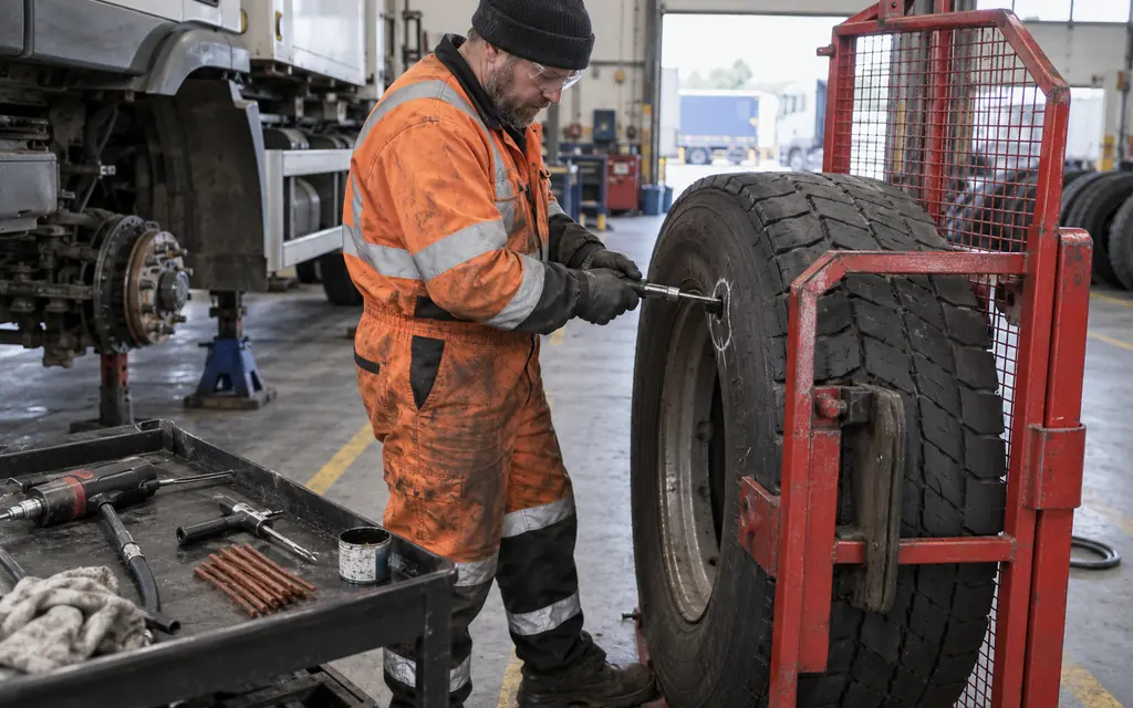 forklift tyre fitting