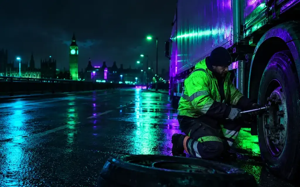 HGV tyre repair assessment for slow pressure loss
