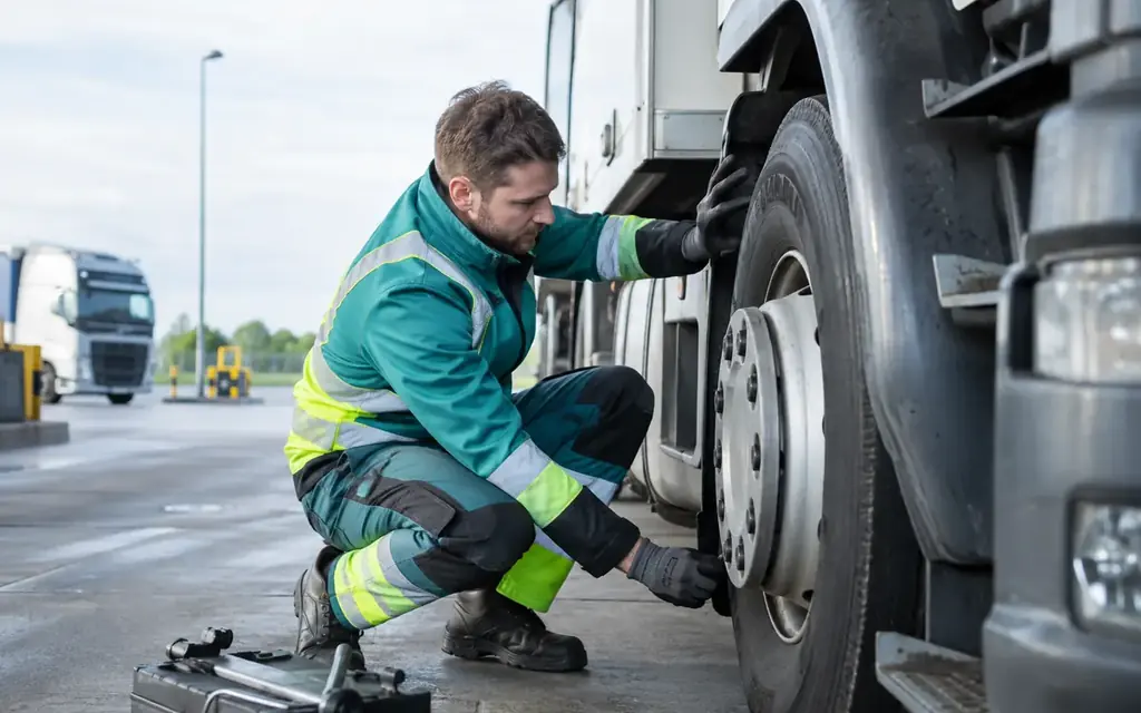 HGV wheel balancing beads installation